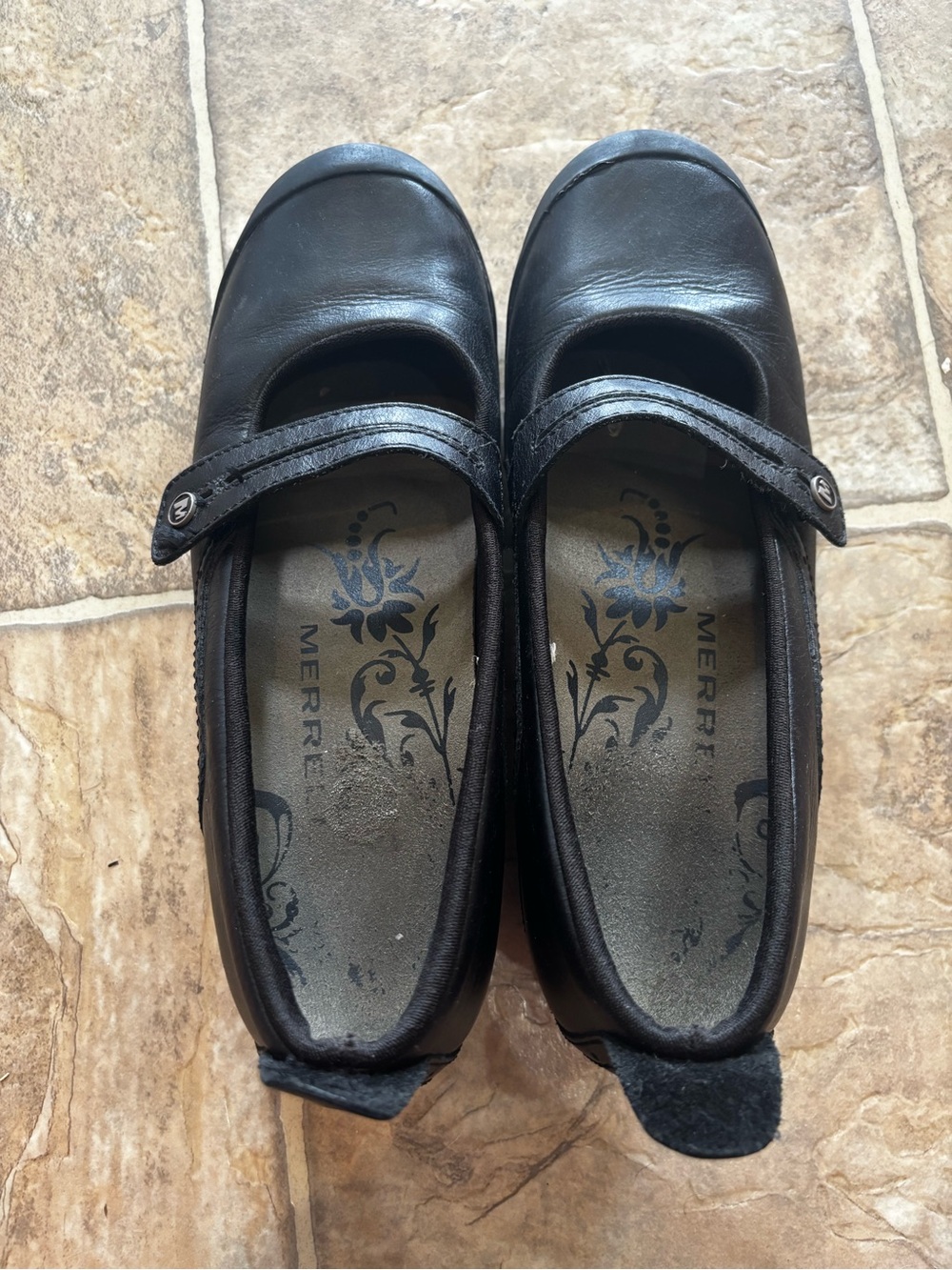 Merrell Plaza Bandeau Mary Jane Comfort Shoes Size 8M Black Leather - Picture 3 of 5